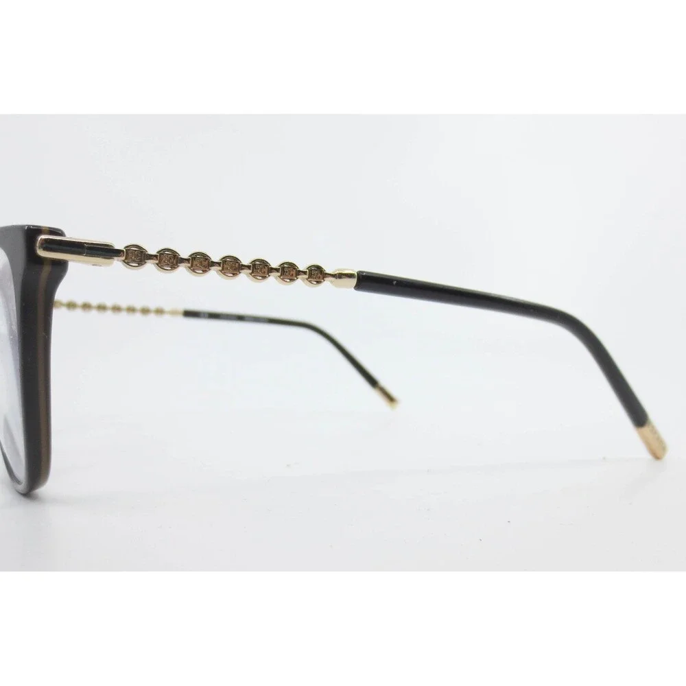 Escada VESD36K Cat Eye Eyeglasses Brown Gold Logo Frames 52-16-140 COL.06XK